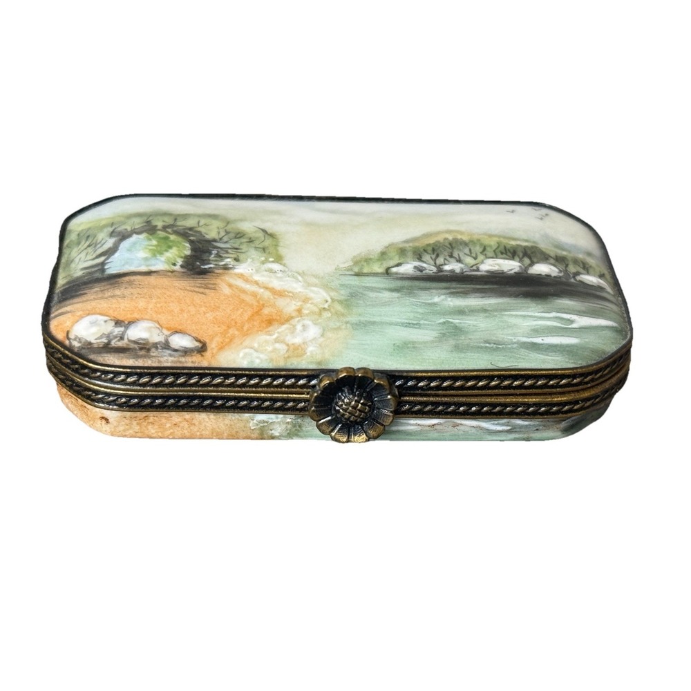 VTG Limoges France Snuff  Trinket Pill Box Peint Main SIGNED LIMITED Edition - Picture 7 of 16